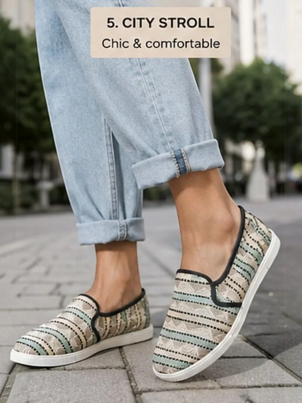 Machi’s Footwear Tweed Slip-On Loafers Size 6 Casual Flats